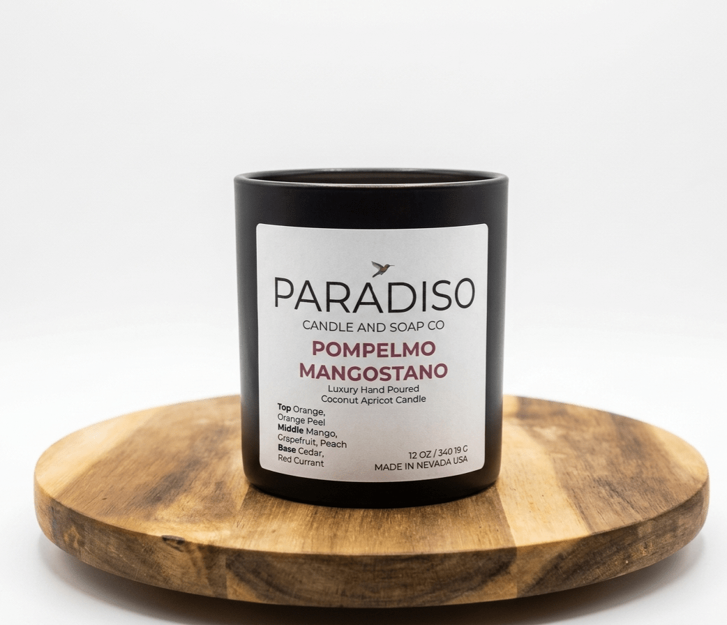 Pompelmo e Mangostano 12 oz Luxury 2-Wick Coconut Apricot Candle - Paradiso Candle And Soap Co