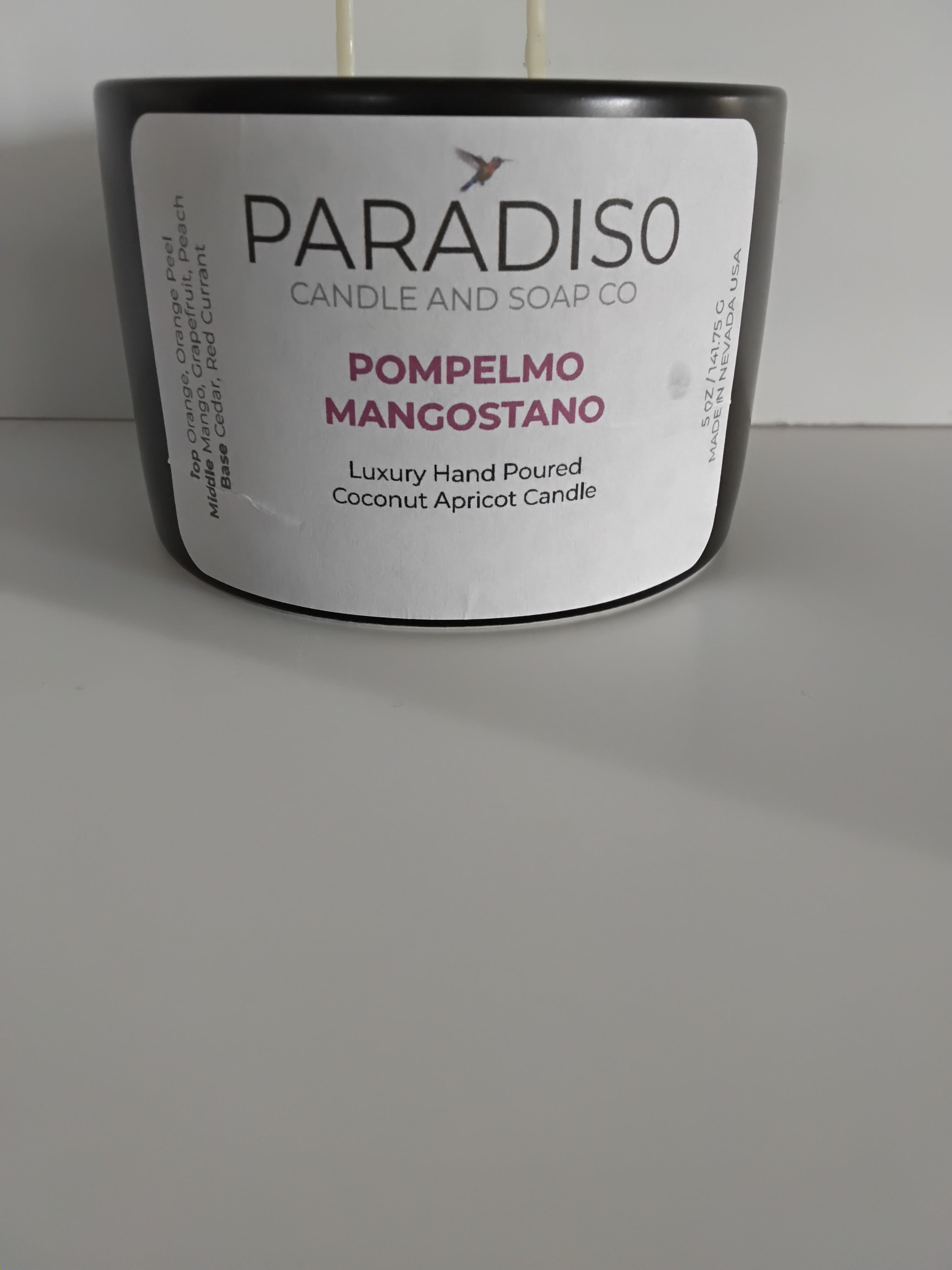 Pompelmo  Mangostano Mini 5 oz Luxury 2-Wick Coconut Apricot Candle