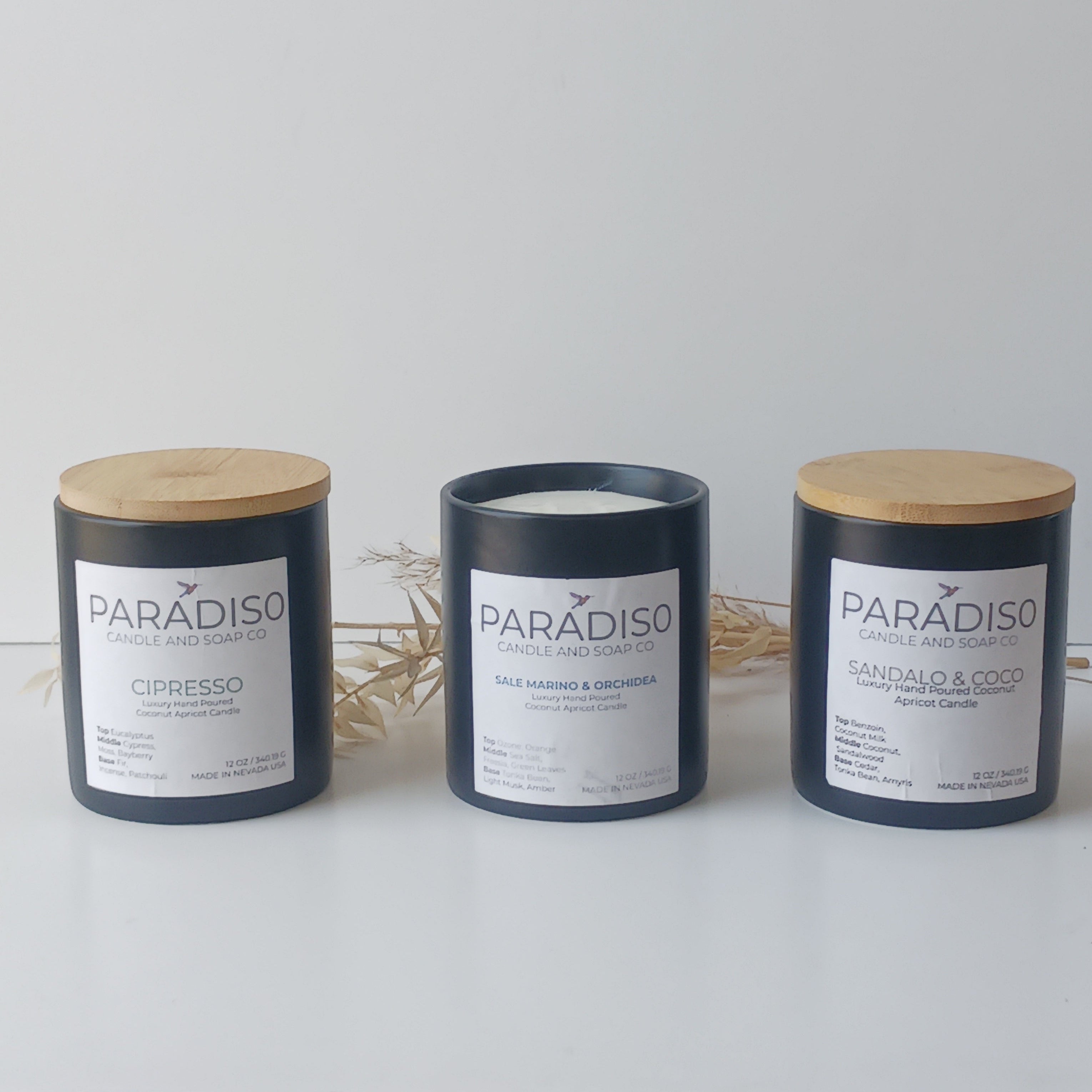 Trio of Paradiso 12 oz Candles