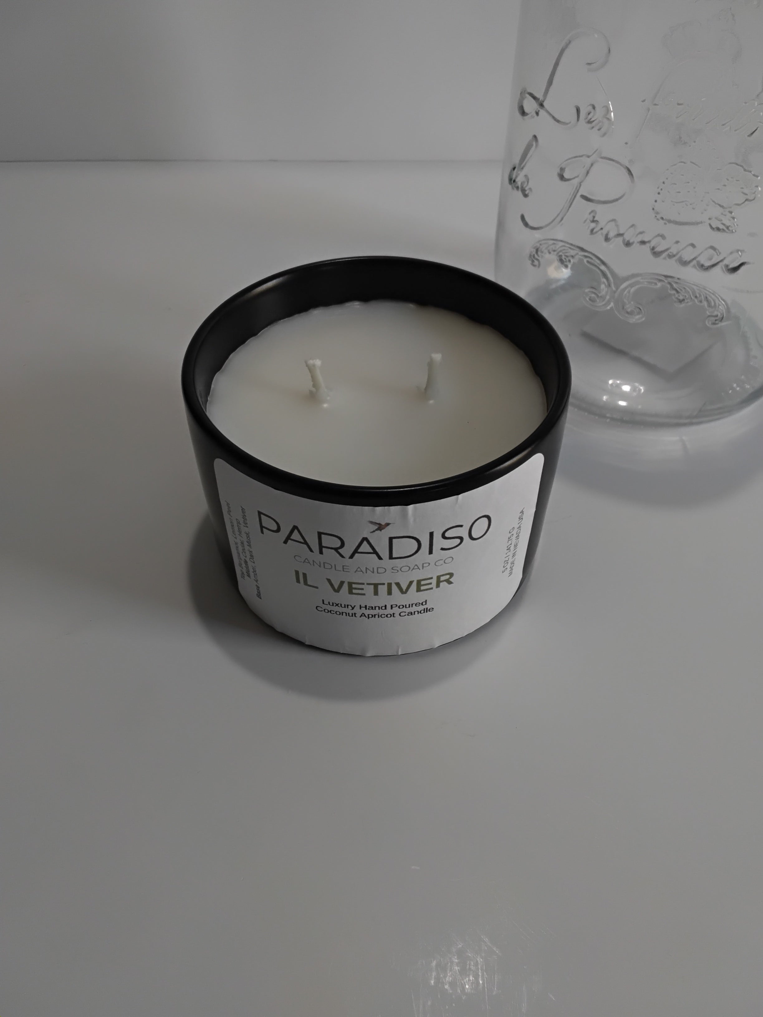Vetiver Mini 5 oz Luxury 2-Wick Coconut Apricot Candle