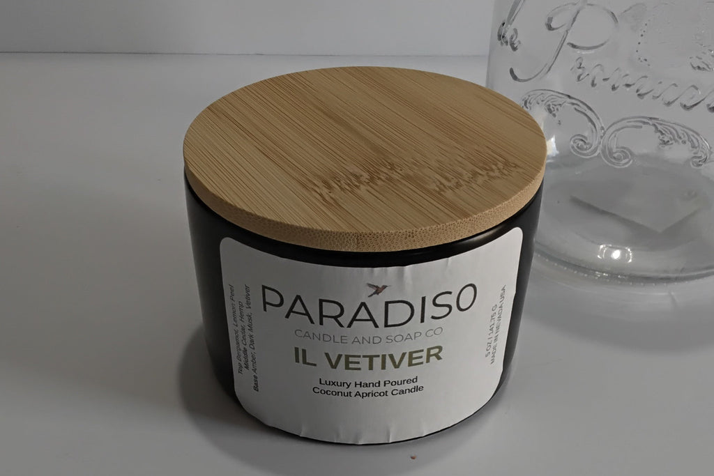 Vetiver Mini 5 oz Luxury 2-Wick Coconut Apricot Candle