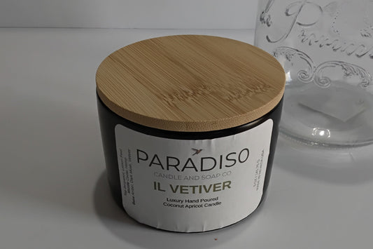 Vetiver Mini 5 oz Luxury 2-Wick Coconut Apricot Candle