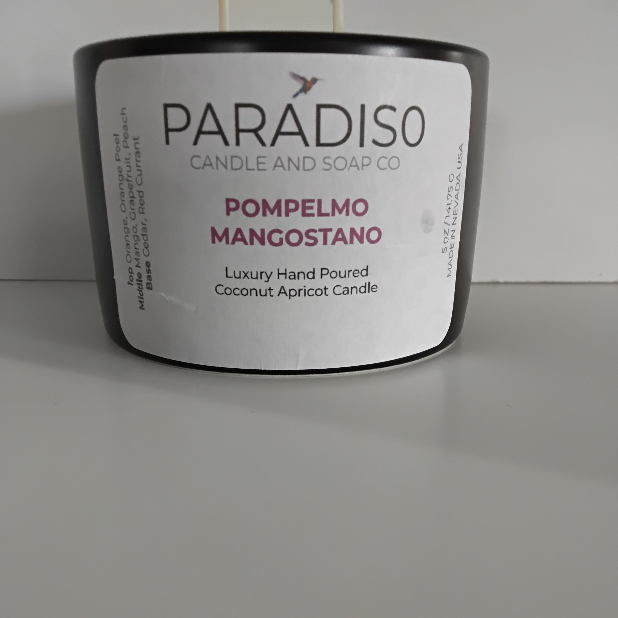 Pompelmo  Mangostano Mini 5 oz Luxury 2-Wick Coconut Apricot Candle