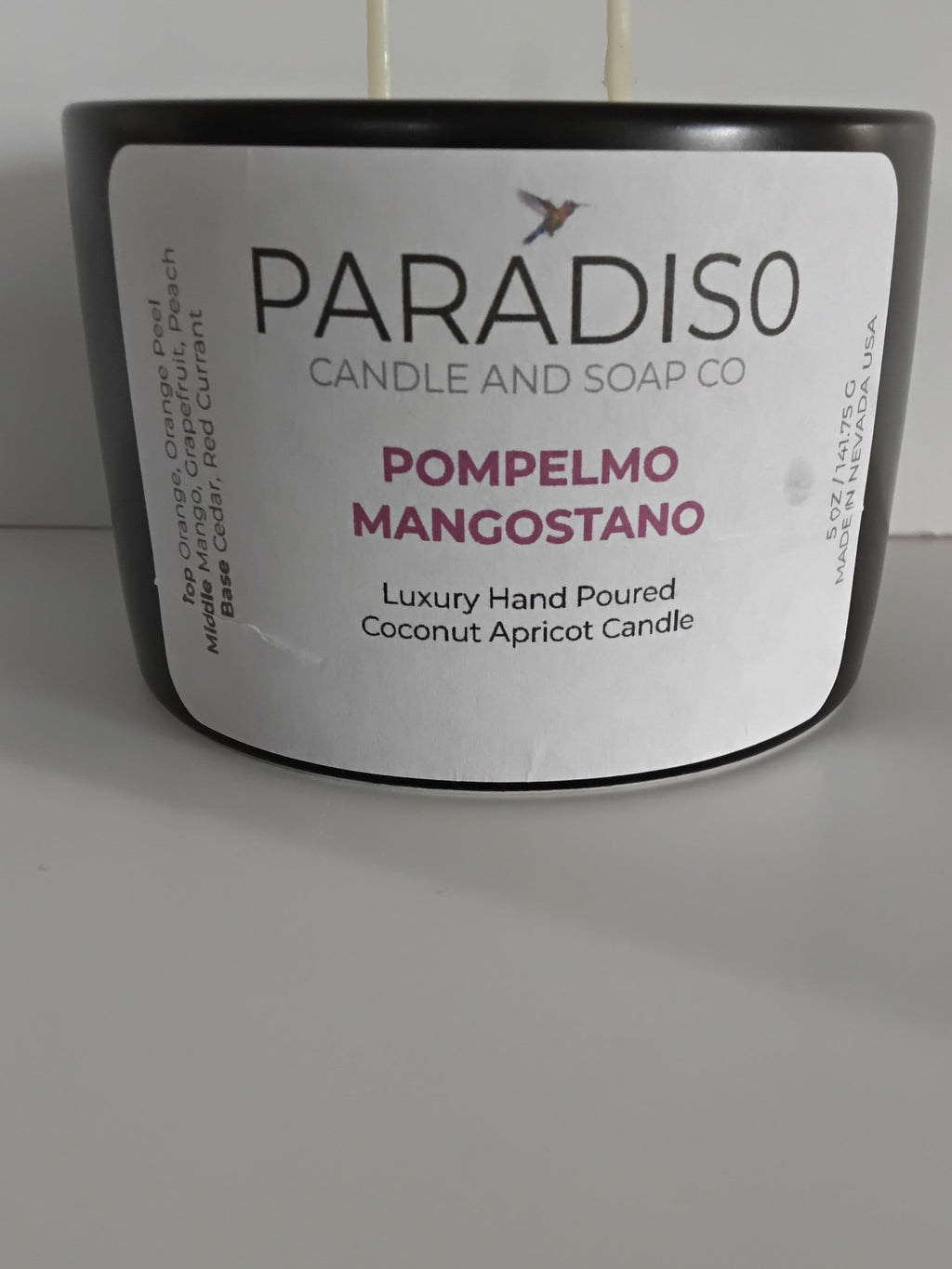 Pompelmo  Mangostano Mini 5 oz Luxury 2-Wick Coconut Apricot Candle