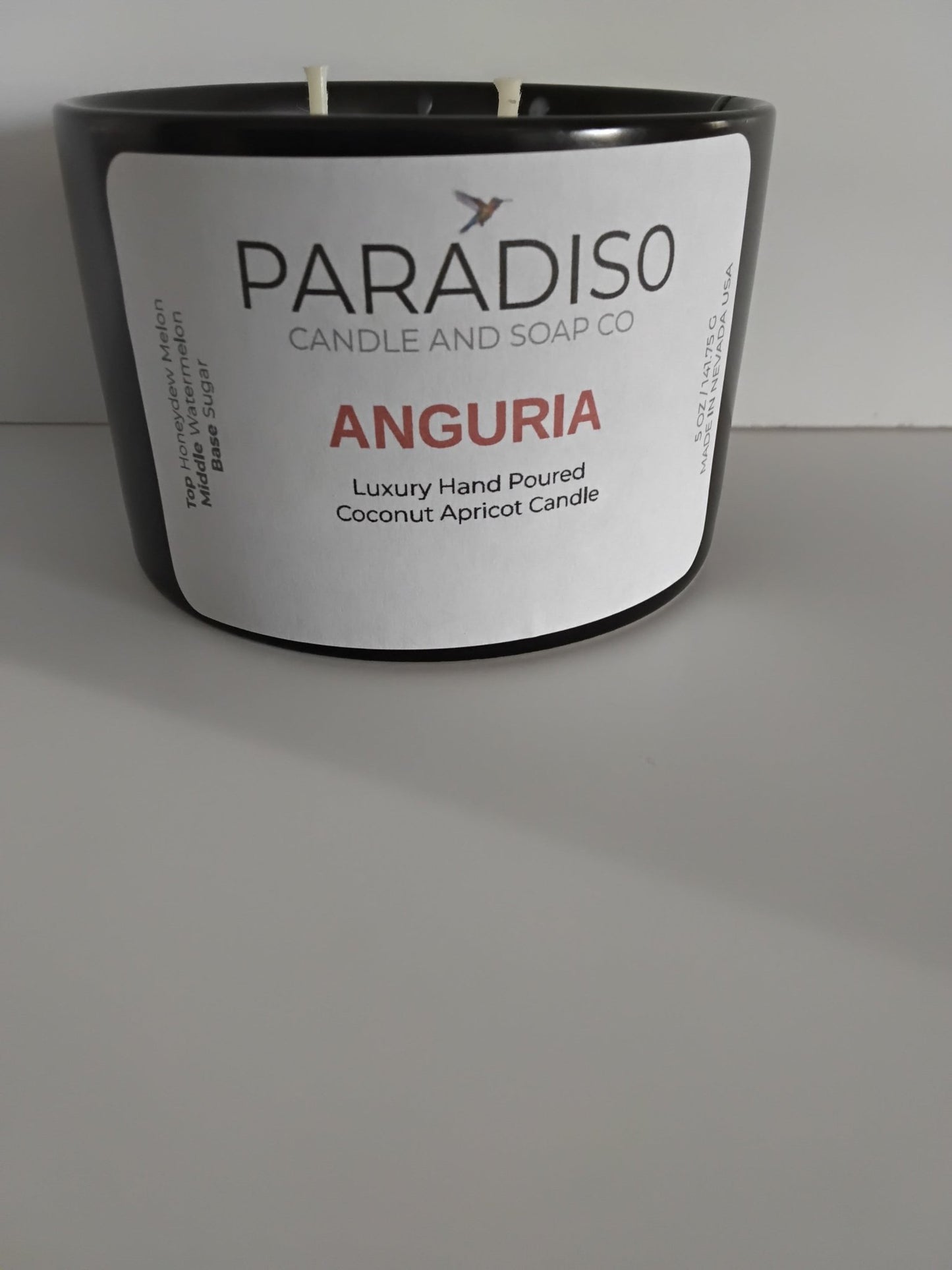 Anguria 12 oz Luxury 2-Wick Coconut Apricot Candle - Paradiso Candle And Soap Co