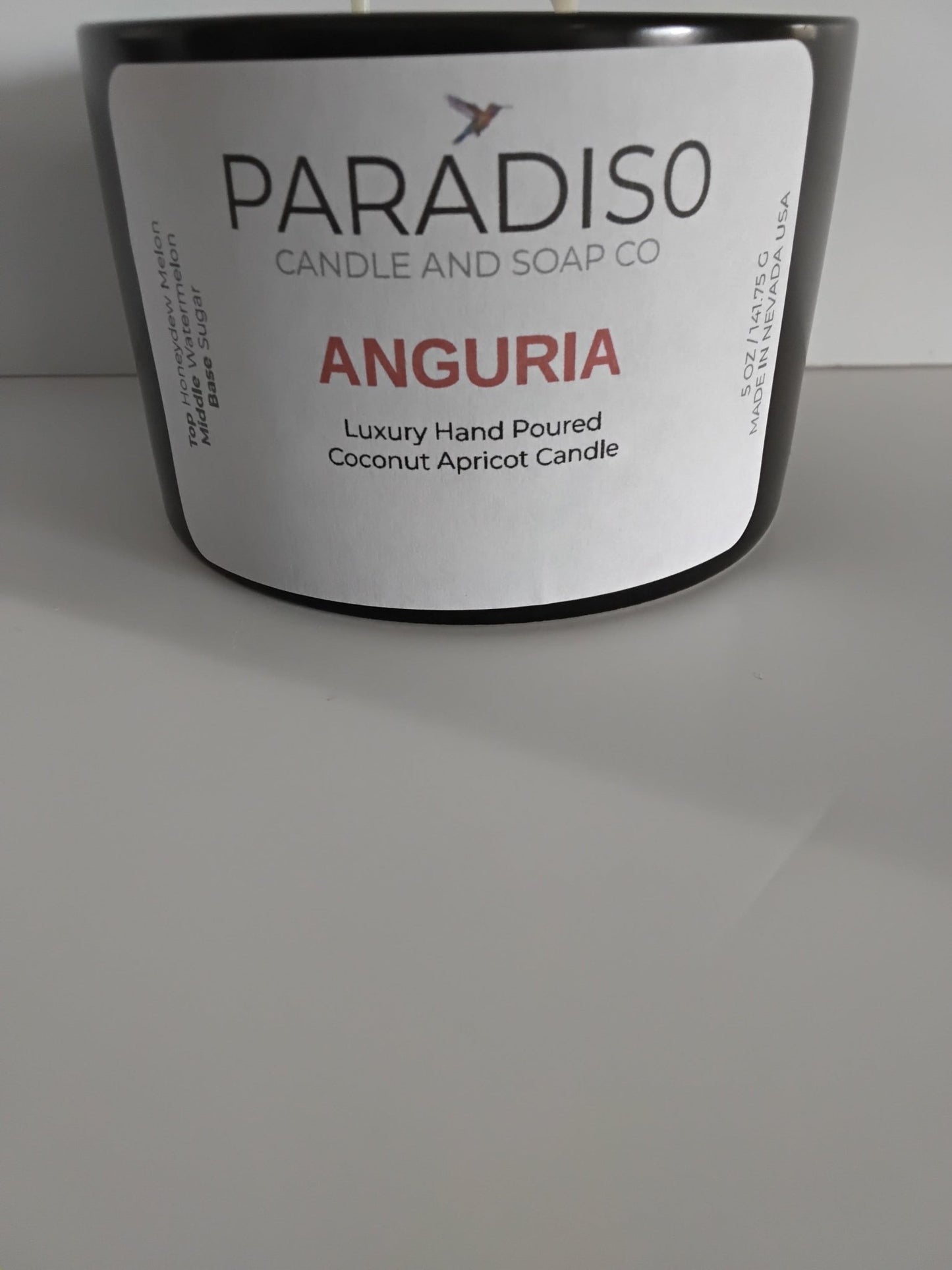 Anguria 12 oz Luxury 2-Wick Coconut Apricot Candle - Paradiso Candle And Soap Co