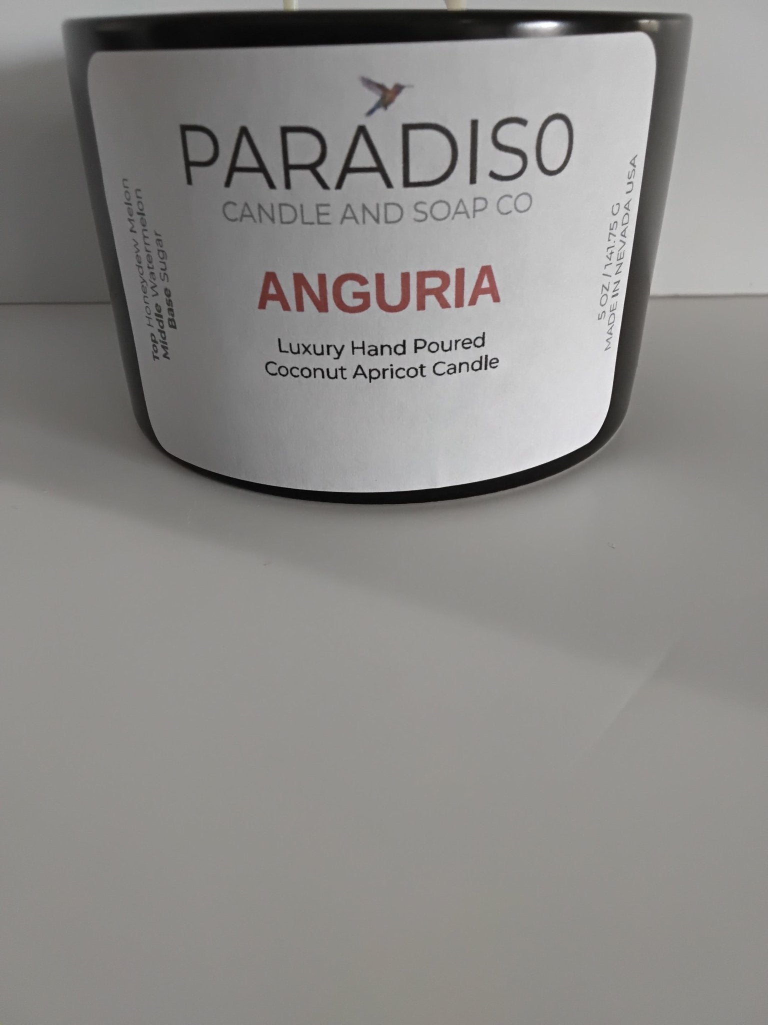 Anguria 12 oz Luxury 2-Wick Coconut Apricot Candle - Paradiso Candle And Soap Co