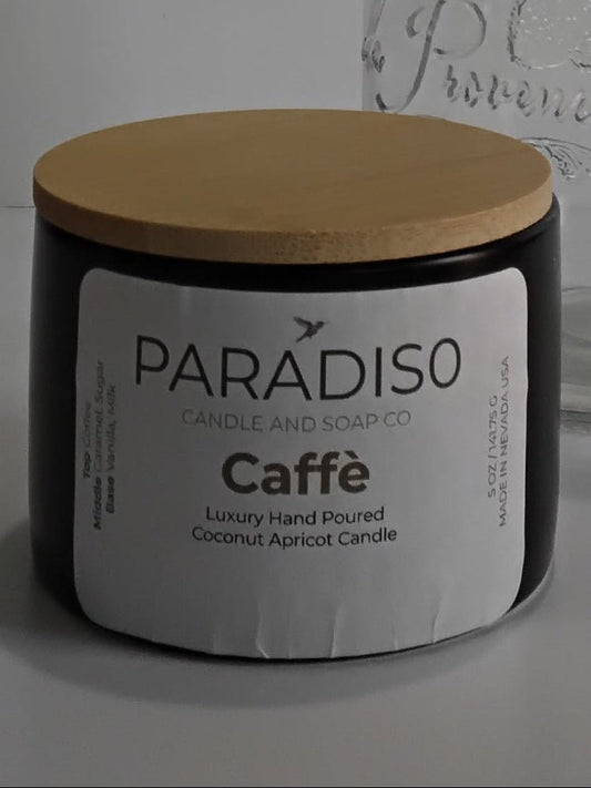 Caffè Mini 5 oz 2-Wick Coconut Apricot Candle - Paradiso Candle And Soap Co