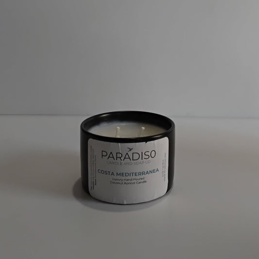 Costa Mediterránea Mini 5 oz Luxury 2-Wick Coconut Apricot Candle - Paradiso Candle And Soap Co