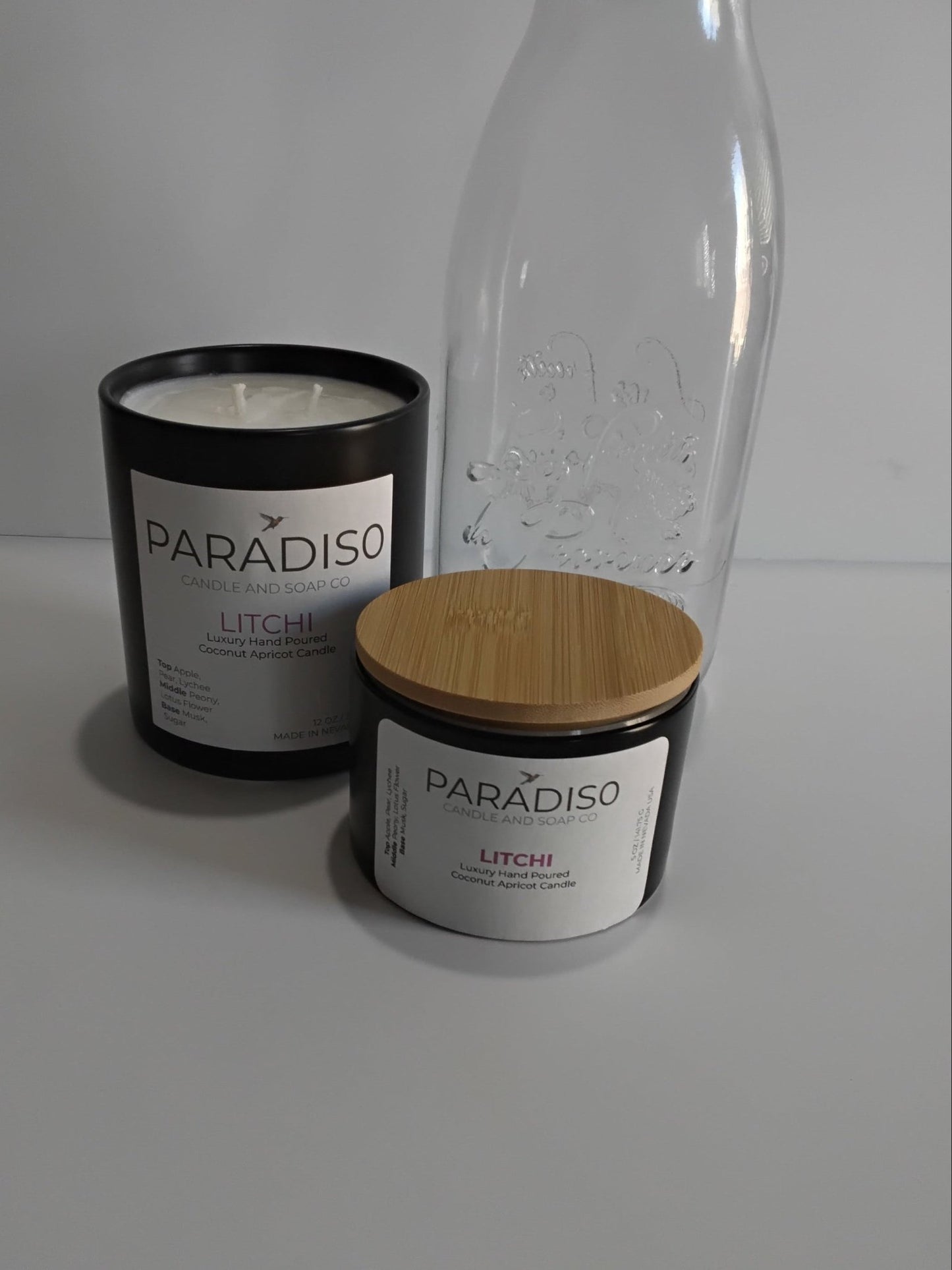 Litchi Mini 5 oz Luxury 2-Wick Coconut Apricot Candle - Paradiso Candle And Soap Co