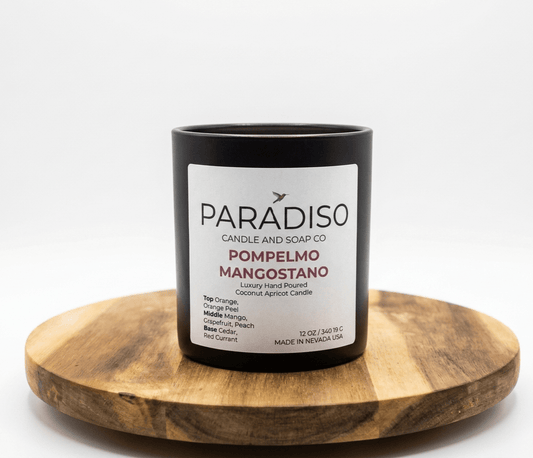 Pompelmo e Mangostano 12 oz Luxury 2-Wick Coconut Apricot Candle - Paradiso Candle And Soap Co