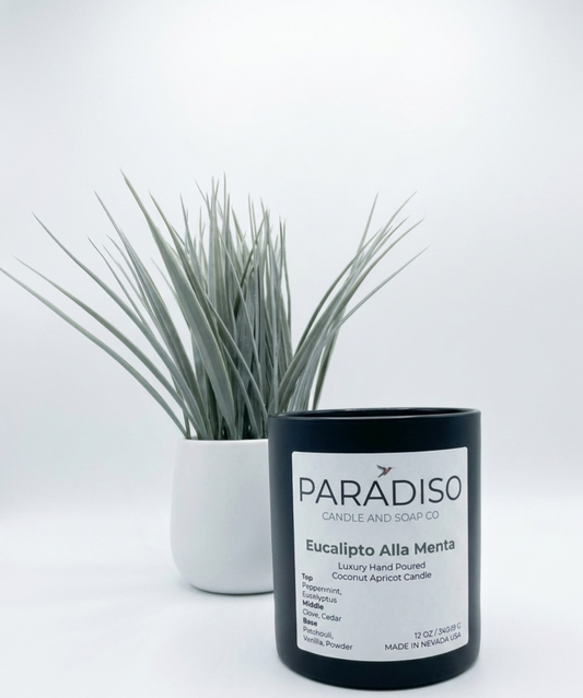 Eucalipto Alla Menta 12 oz Luxury 2-Wick Coconut Apricot Candle