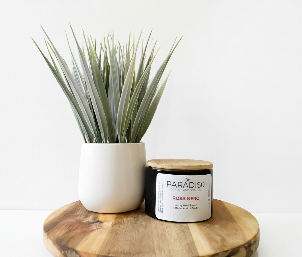 Rosa Nera Mini 5 oz Luxury 2-Wick Coconut Apricot Candle