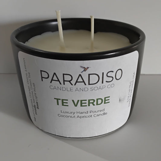 Tè Verde 12 oz Luxury Coconut Apricot Candle - Paradiso Candle And Soap Co
