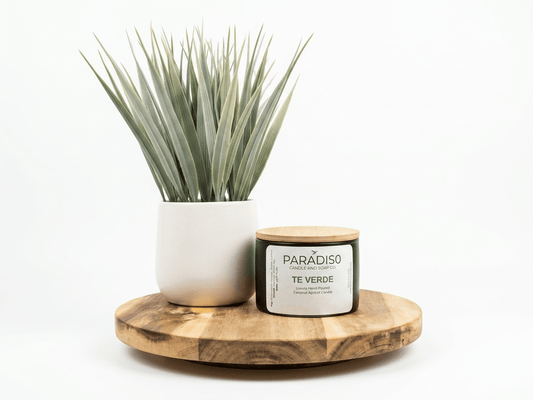 Tè Verde 5 oz mini Luxury Coconut Apricot Candle - Paradiso Candle And Soap Co
